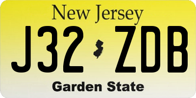NJ license plate J32ZDB