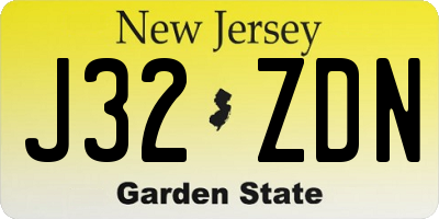 NJ license plate J32ZDN