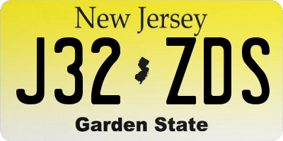 NJ license plate J32ZDS
