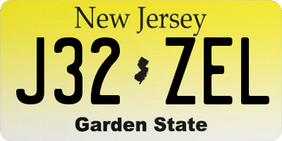 NJ license plate J32ZEL