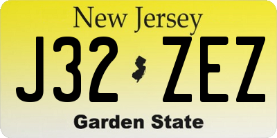 NJ license plate J32ZEZ