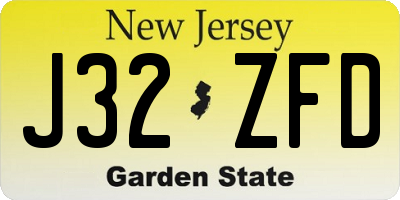 NJ license plate J32ZFD
