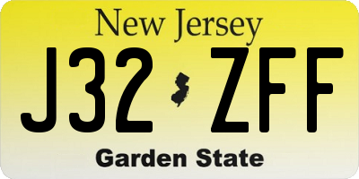 NJ license plate J32ZFF