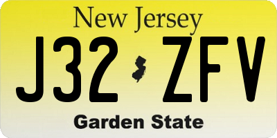 NJ license plate J32ZFV