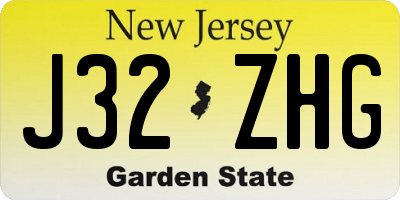 NJ license plate J32ZHG