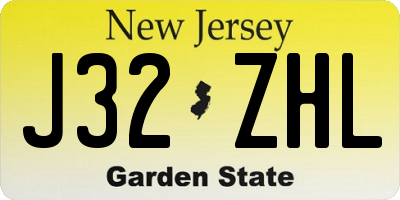 NJ license plate J32ZHL