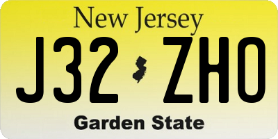 NJ license plate J32ZHO