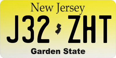 NJ license plate J32ZHT