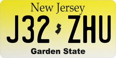 NJ license plate J32ZHU
