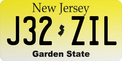 NJ license plate J32ZIL