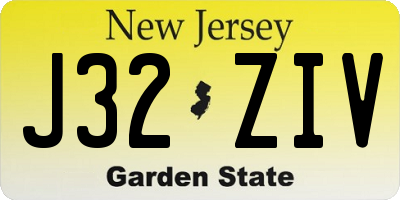 NJ license plate J32ZIV