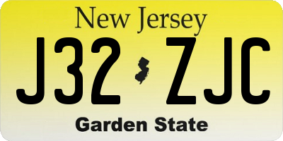 NJ license plate J32ZJC