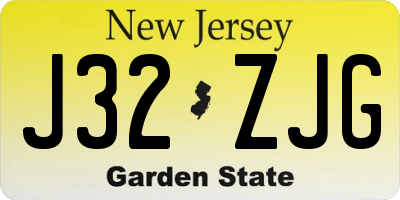 NJ license plate J32ZJG