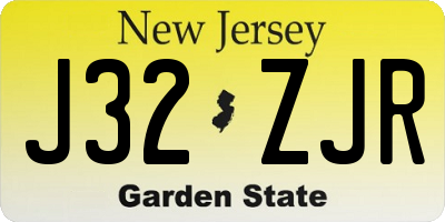 NJ license plate J32ZJR