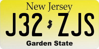 NJ license plate J32ZJS