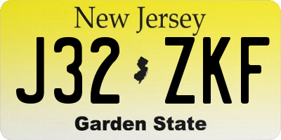 NJ license plate J32ZKF