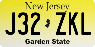 NJ license plate J32ZKL