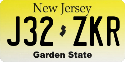 NJ license plate J32ZKR