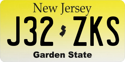 NJ license plate J32ZKS