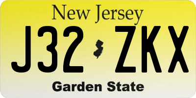 NJ license plate J32ZKX