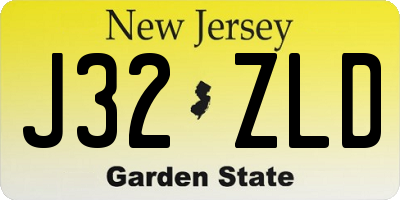NJ license plate J32ZLD