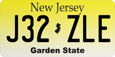 NJ license plate J32ZLE