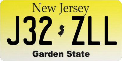 NJ license plate J32ZLL