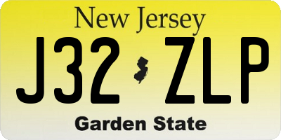 NJ license plate J32ZLP