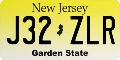 NJ license plate J32ZLR