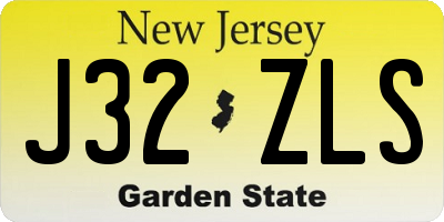 NJ license plate J32ZLS