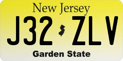 NJ license plate J32ZLV