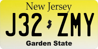 NJ license plate J32ZMY