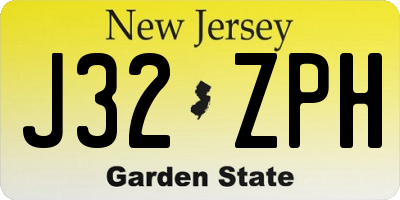 NJ license plate J32ZPH