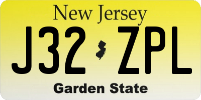 NJ license plate J32ZPL