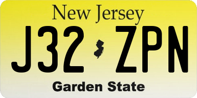 NJ license plate J32ZPN