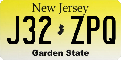NJ license plate J32ZPQ