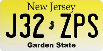 NJ license plate J32ZPS