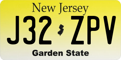 NJ license plate J32ZPV