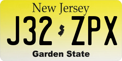 NJ license plate J32ZPX