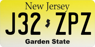 NJ license plate J32ZPZ