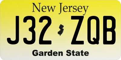 NJ license plate J32ZQB