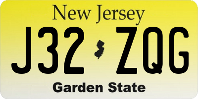 NJ license plate J32ZQG