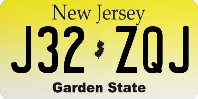 NJ license plate J32ZQJ