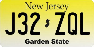 NJ license plate J32ZQL