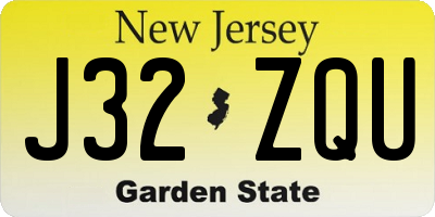 NJ license plate J32ZQU