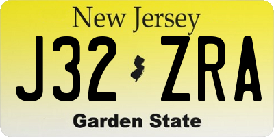 NJ license plate J32ZRA