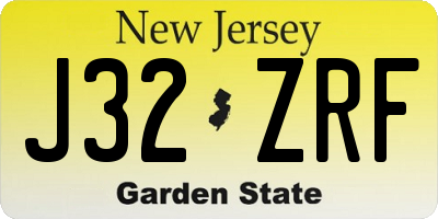 NJ license plate J32ZRF
