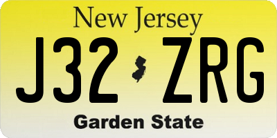 NJ license plate J32ZRG