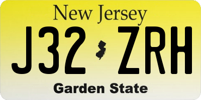 NJ license plate J32ZRH