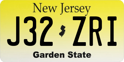 NJ license plate J32ZRI